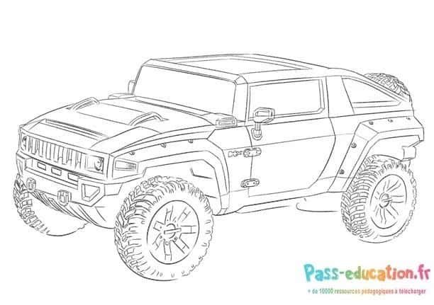 Coloriage Hummer stylisé à imprimer et colorier
