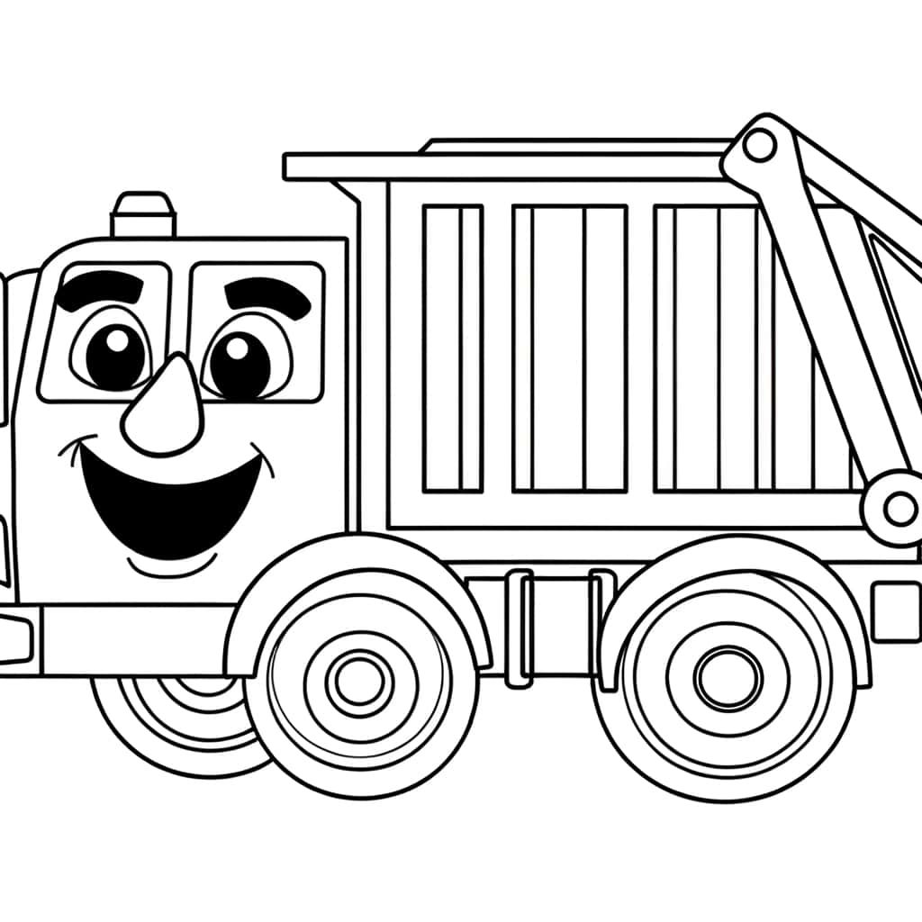 Coloriage Camion poubelle à imprimer et colorier