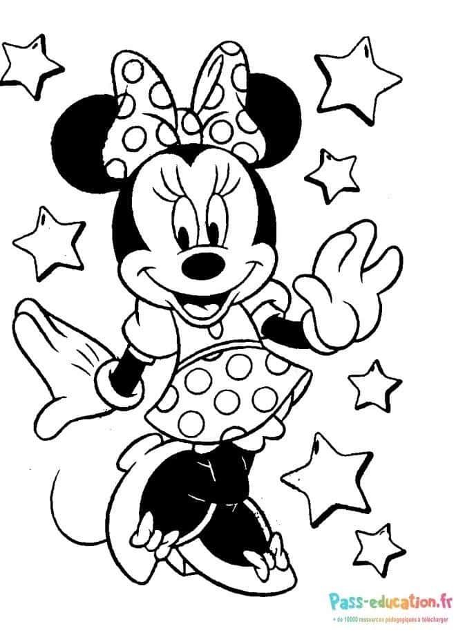 Coloriage Minnie souriante à imprimer et colorier