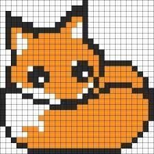 Coloriage Renard pixelisé à imprimer et colorier