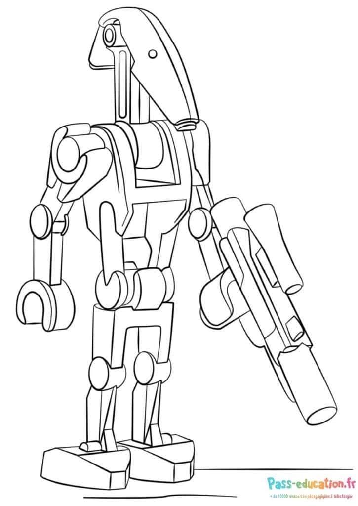 Coloriage Robot Lego armé à imprimer et colorier