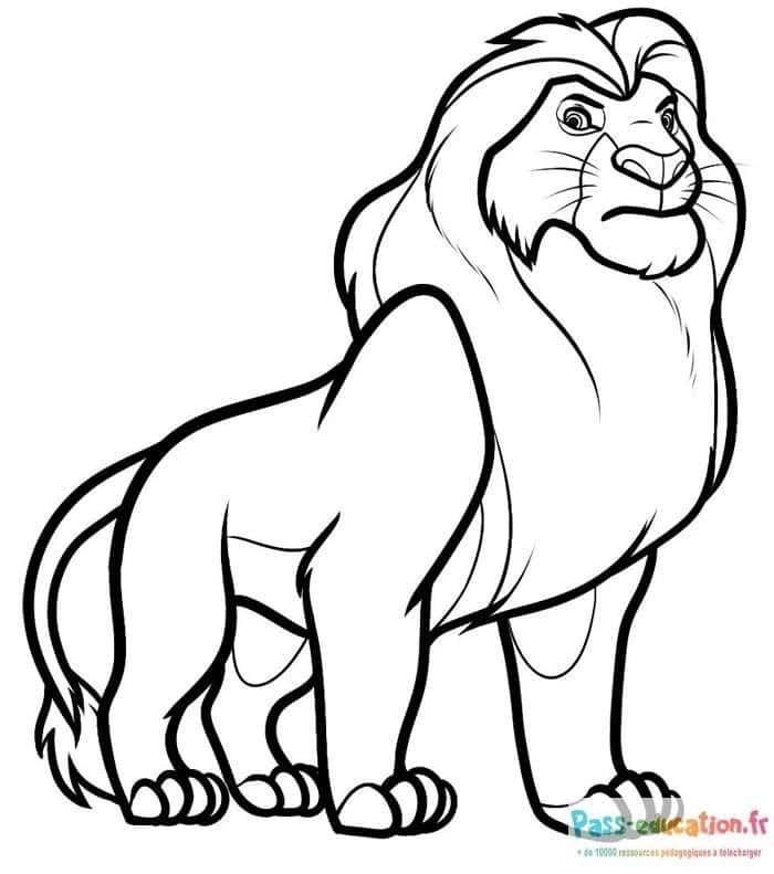 Coloriage Lion majestueux à imprimer et colorier