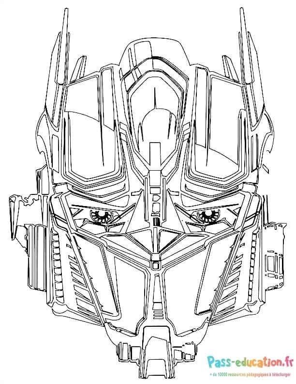 Coloriage Visage robotique à imprimer et colorier