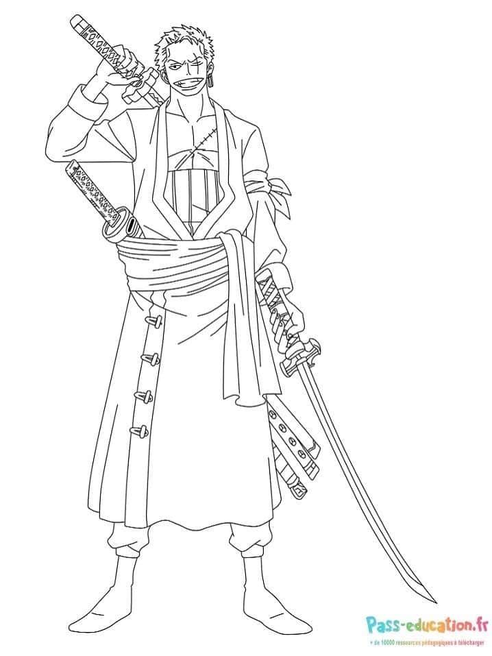 Coloriage Pirate avec épées à imprimer et colorier