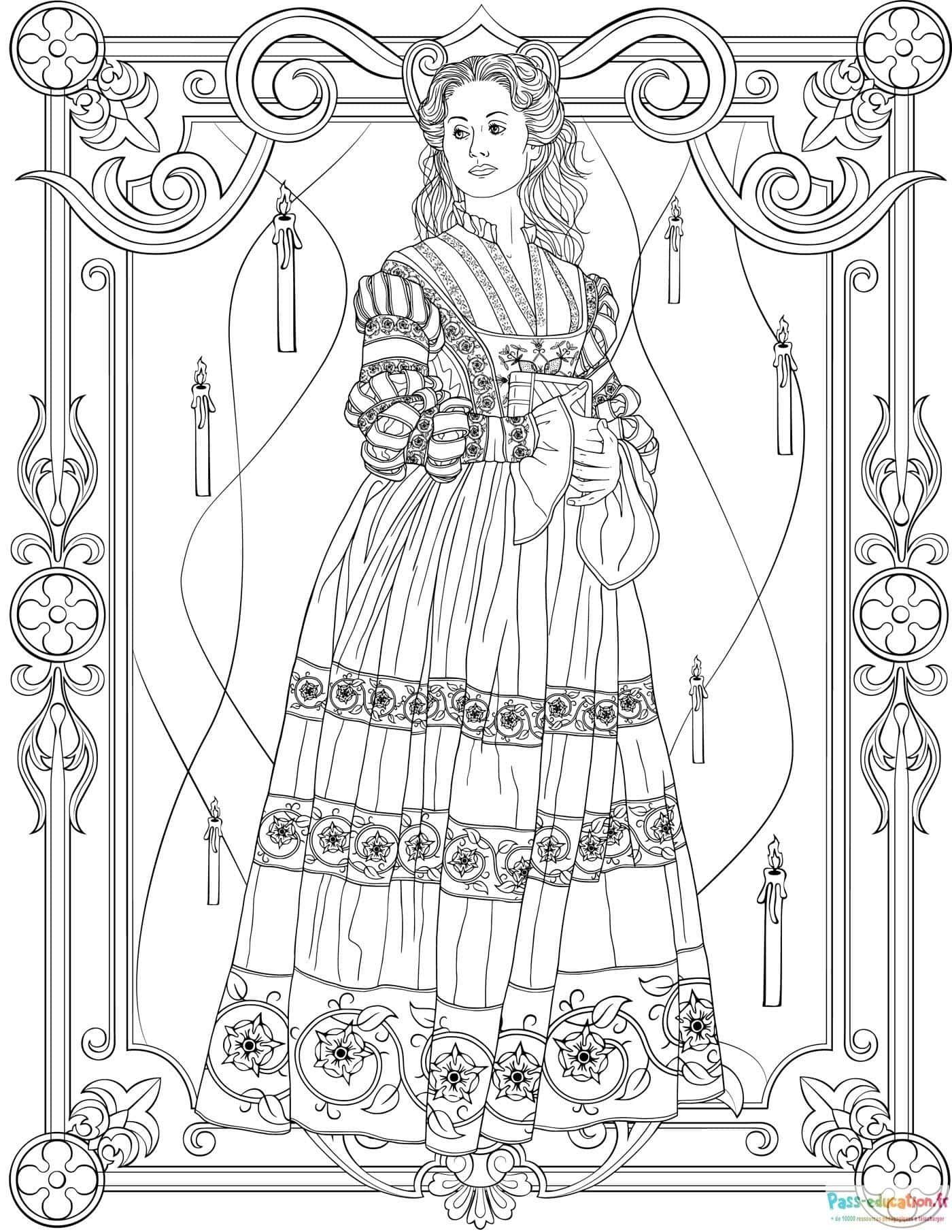 Coloriage Robe de sorcière à imprimer et colorier