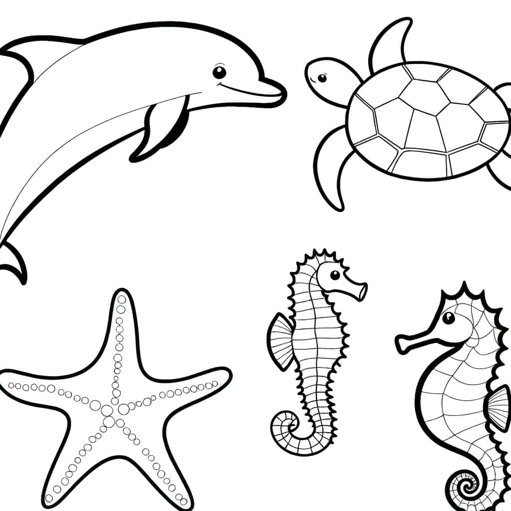 Coloriage Animaux marins à imprimer et colorier