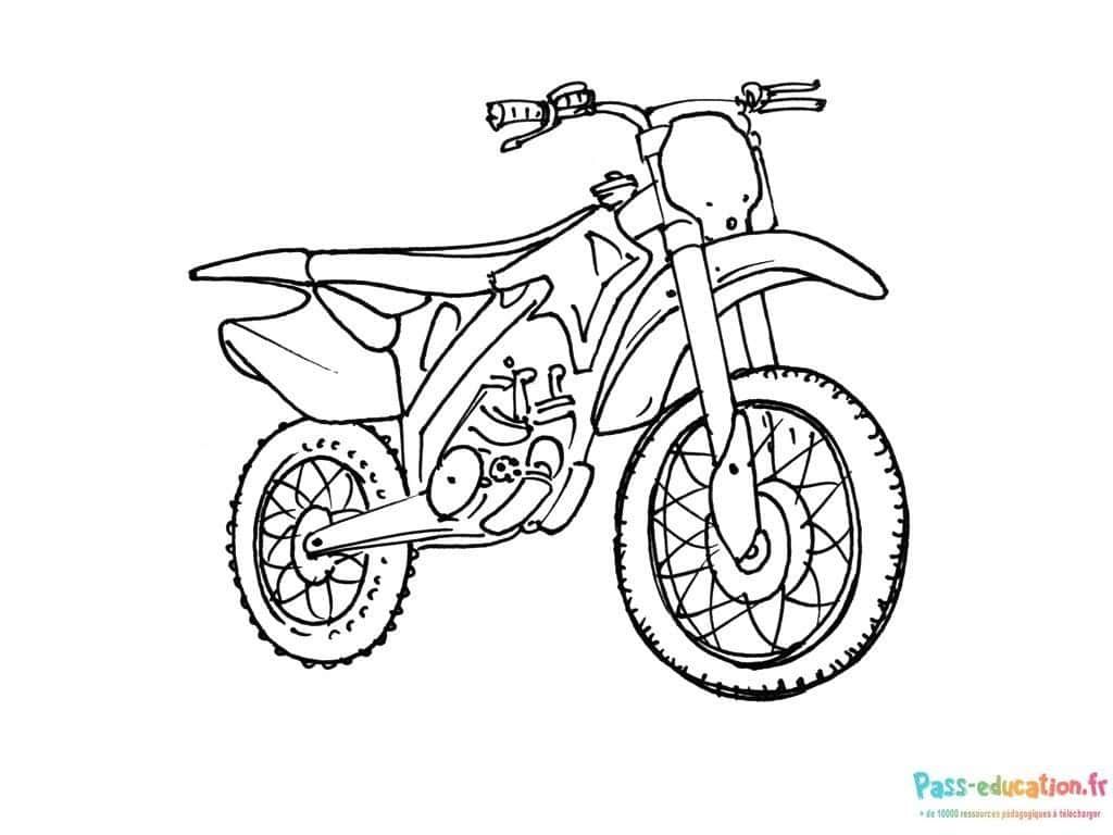 Coloriage Moto cross à imprimer et colorier