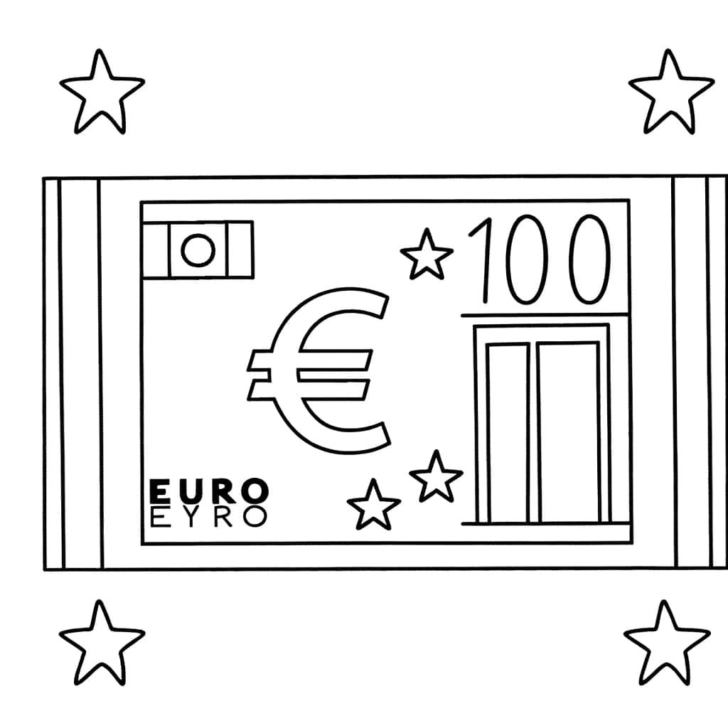 Coloriage Billet Euros à imprimer et colorier
