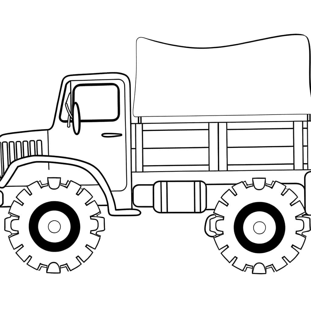 Coloriage Camion militaire à imprimer et colorier