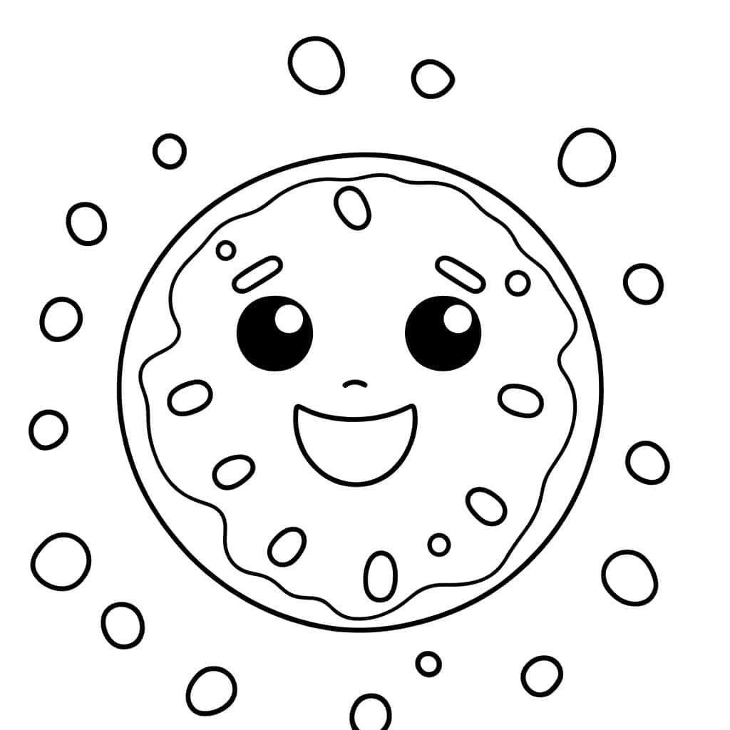 Coloriage Biscuit souriant à imprimer et colorier