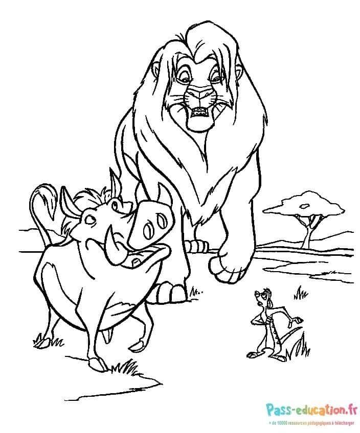 Coloriage Amis de la savane à imprimer et colorier