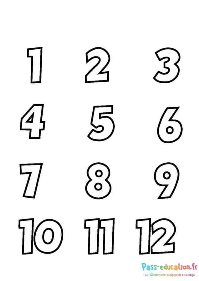 Coloriage Numéros pour enfants à imprimer et colorier