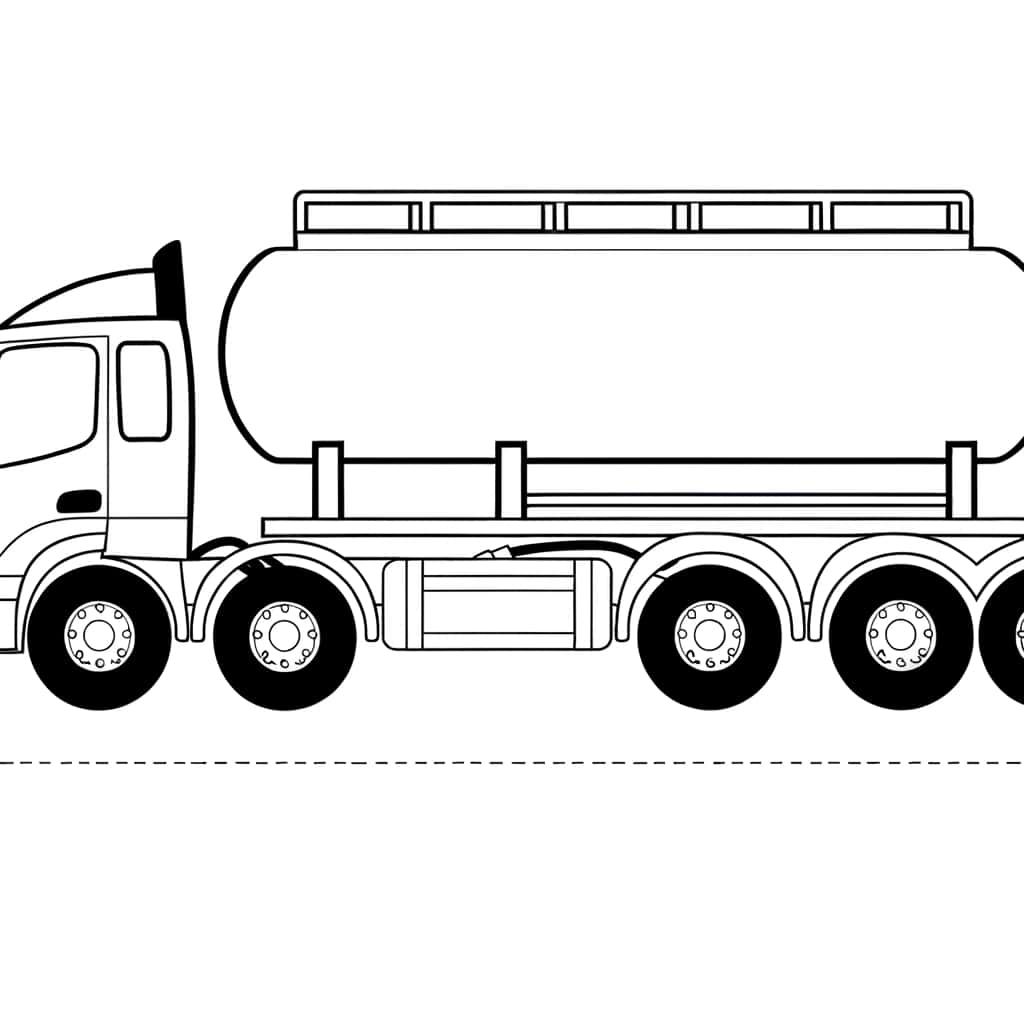 Coloriage Camion Citerne à imprimer et colorier