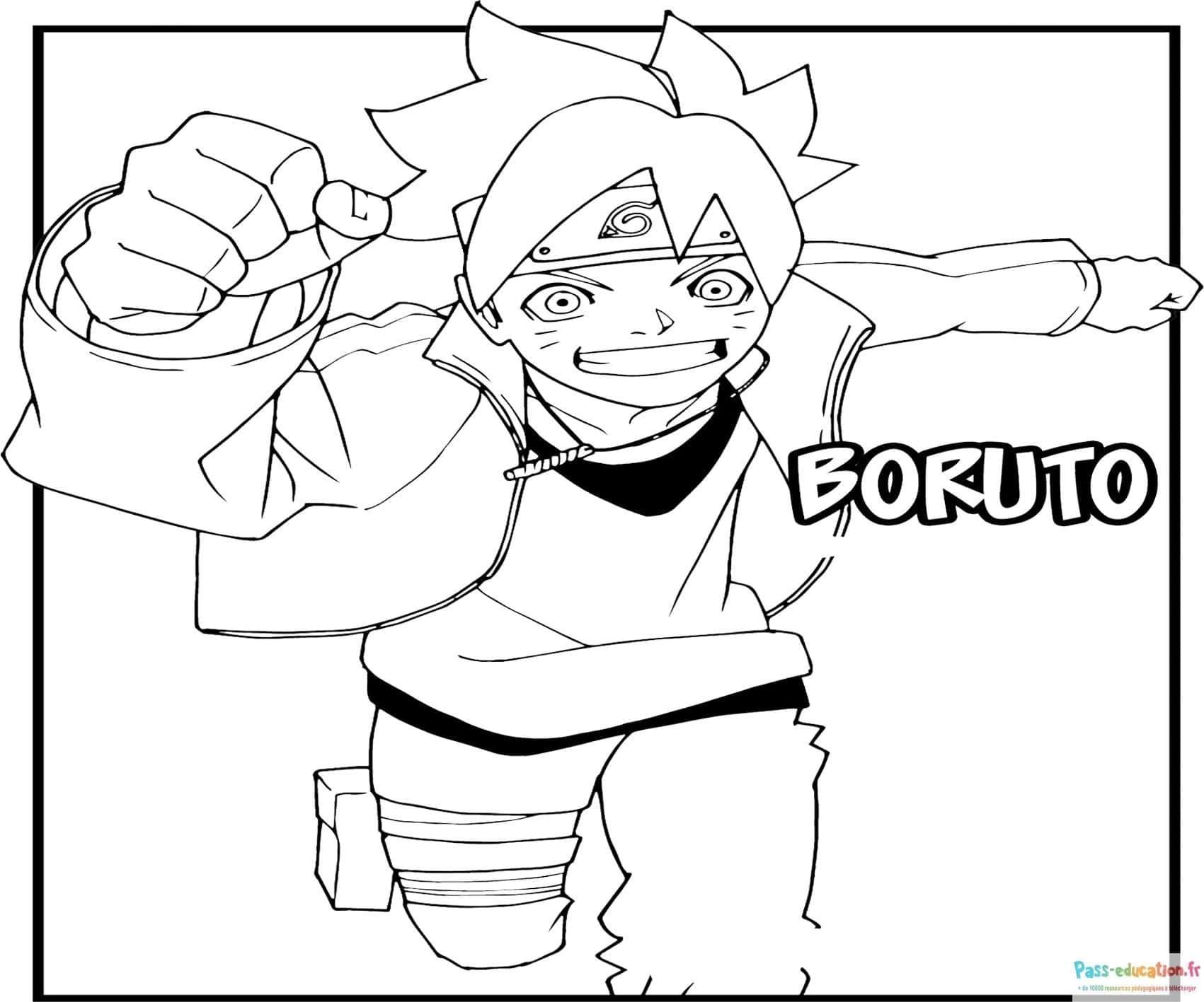 Coloriage Boruto en action à imprimer et colorier