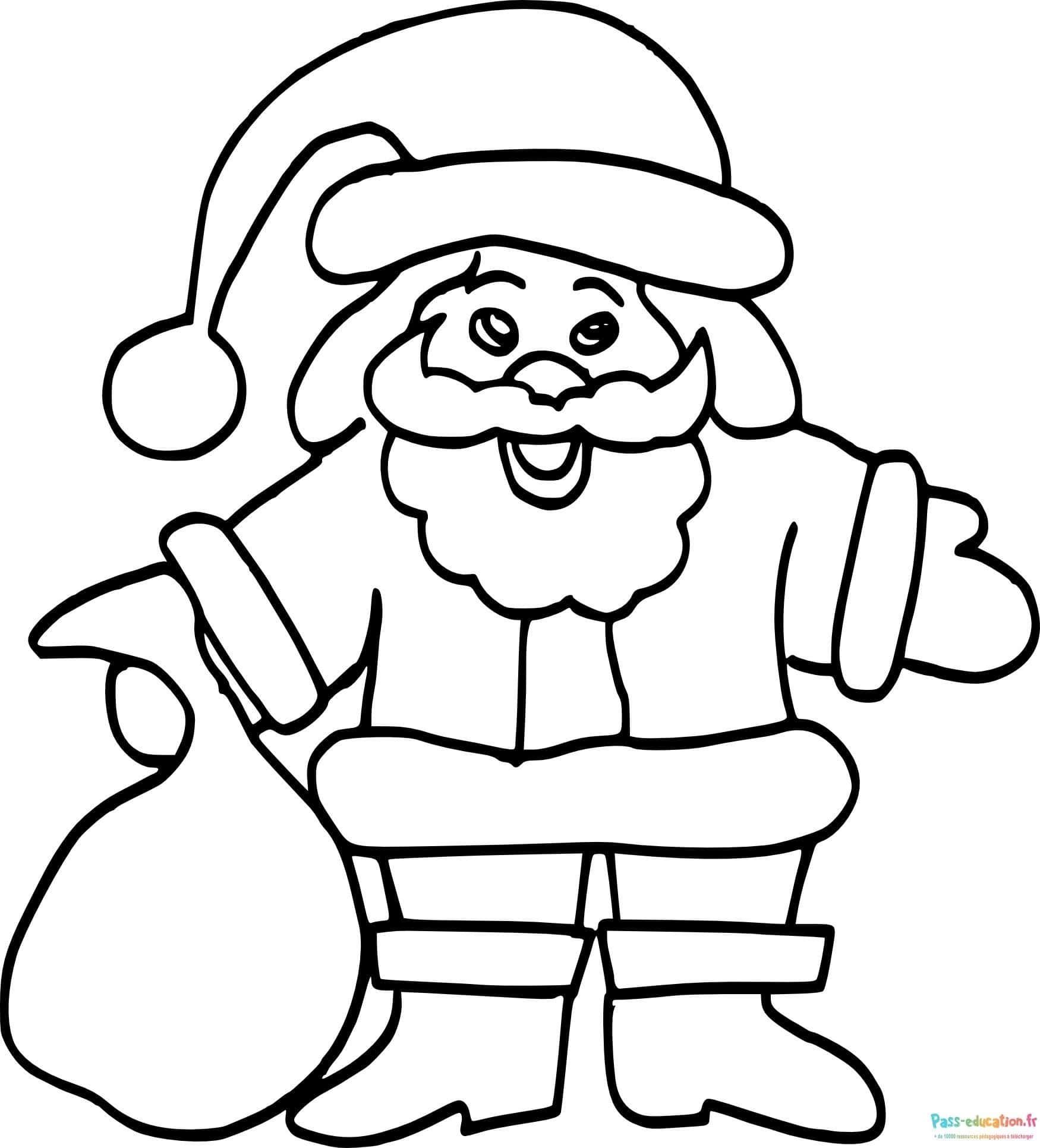 Coloriage Père Noël joyeux à imprimer et colorier