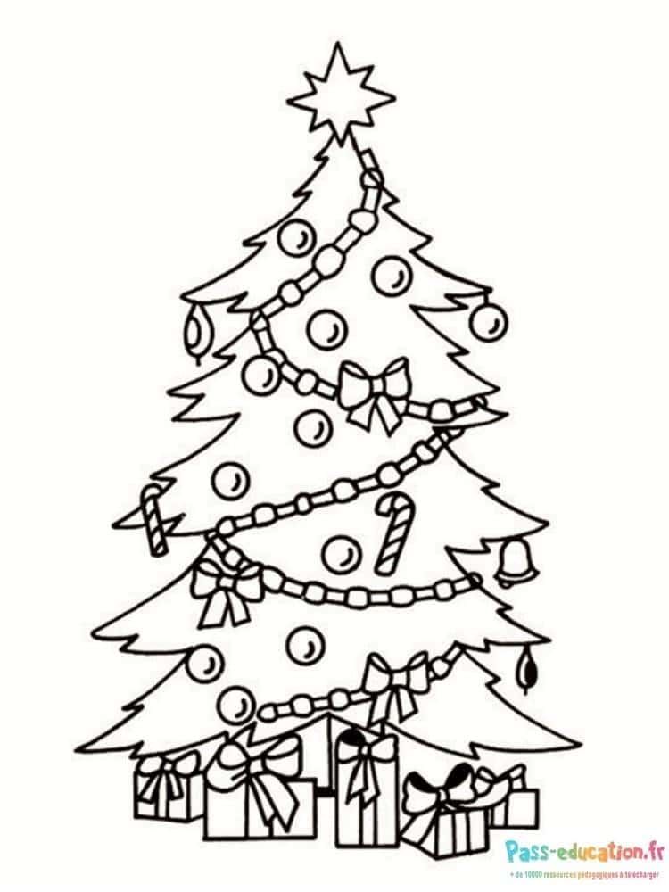 Coloriage Sapin de Noël à imprimer et colorier