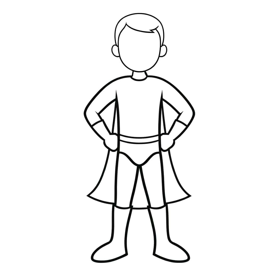 Coloriage Super-héros debout à imprimer et colorier