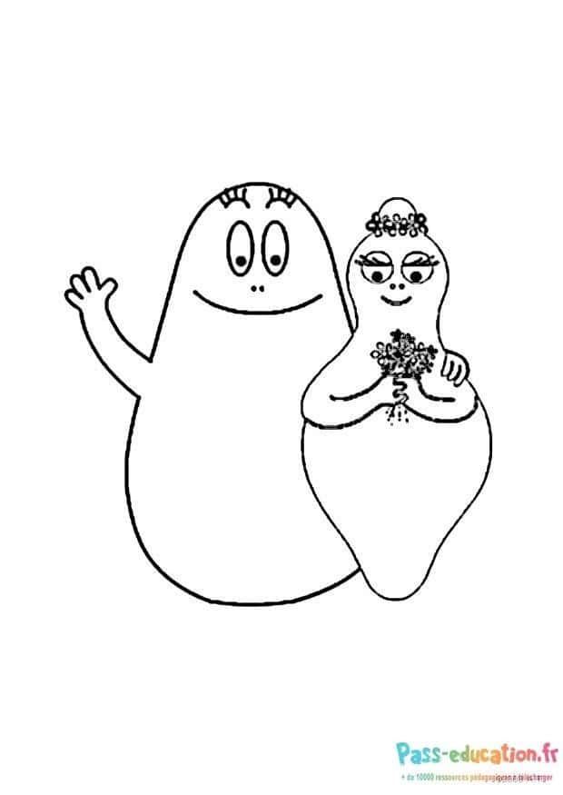 Coloriage Barbapapa famille à imprimer et colorier