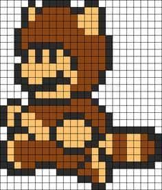 Coloriage Mario en pixels à imprimer et colorier