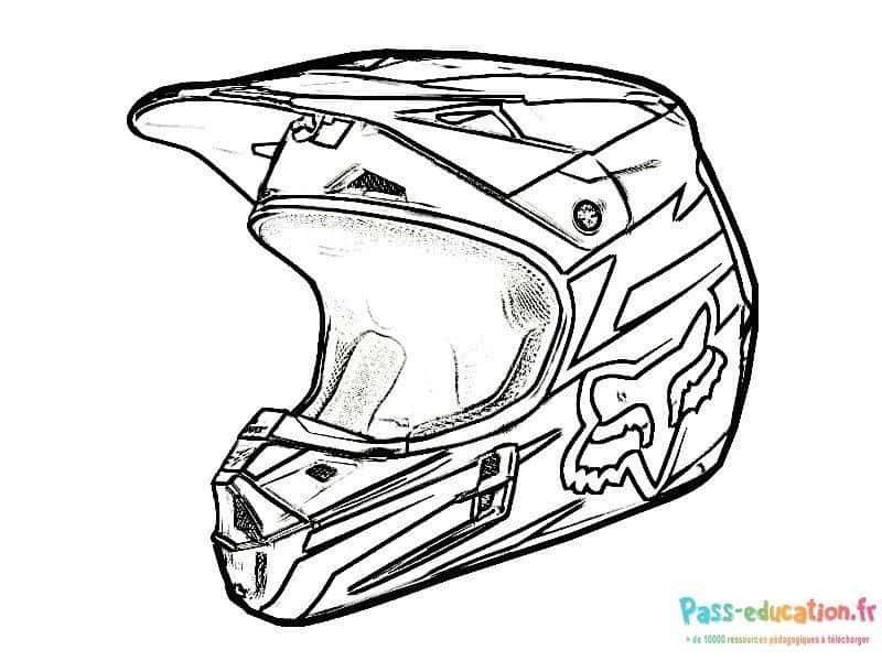Coloriage Casque motocross à imprimer et colorier