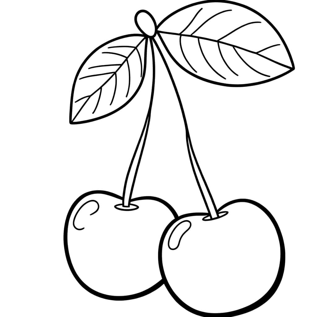 Coloriage Cerises juteuses à imprimer et colorier