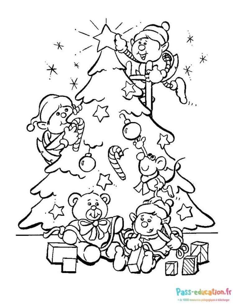 Coloriage Fête de Noël à imprimer et colorier