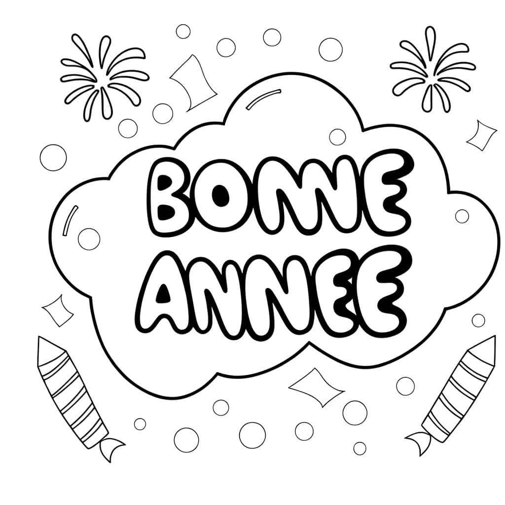 Coloriage Bonne Année à imprimer et colorier