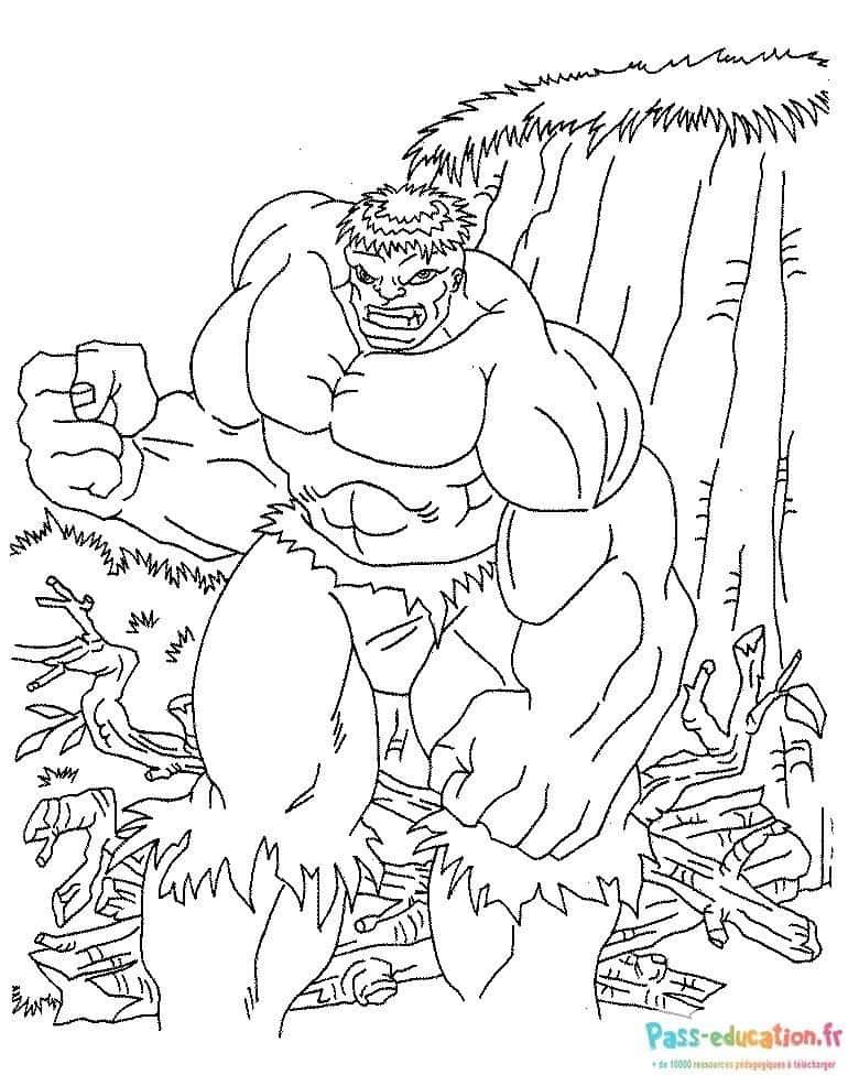 Coloriage Hulk en colère à imprimer et colorier