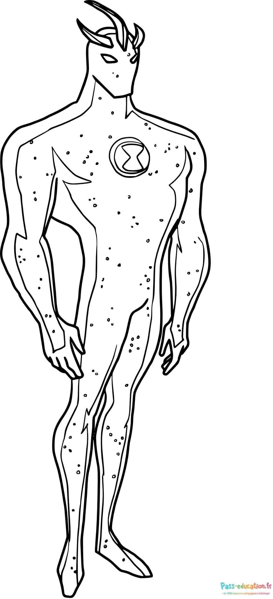 Coloriage Alien héroïque à imprimer et colorier