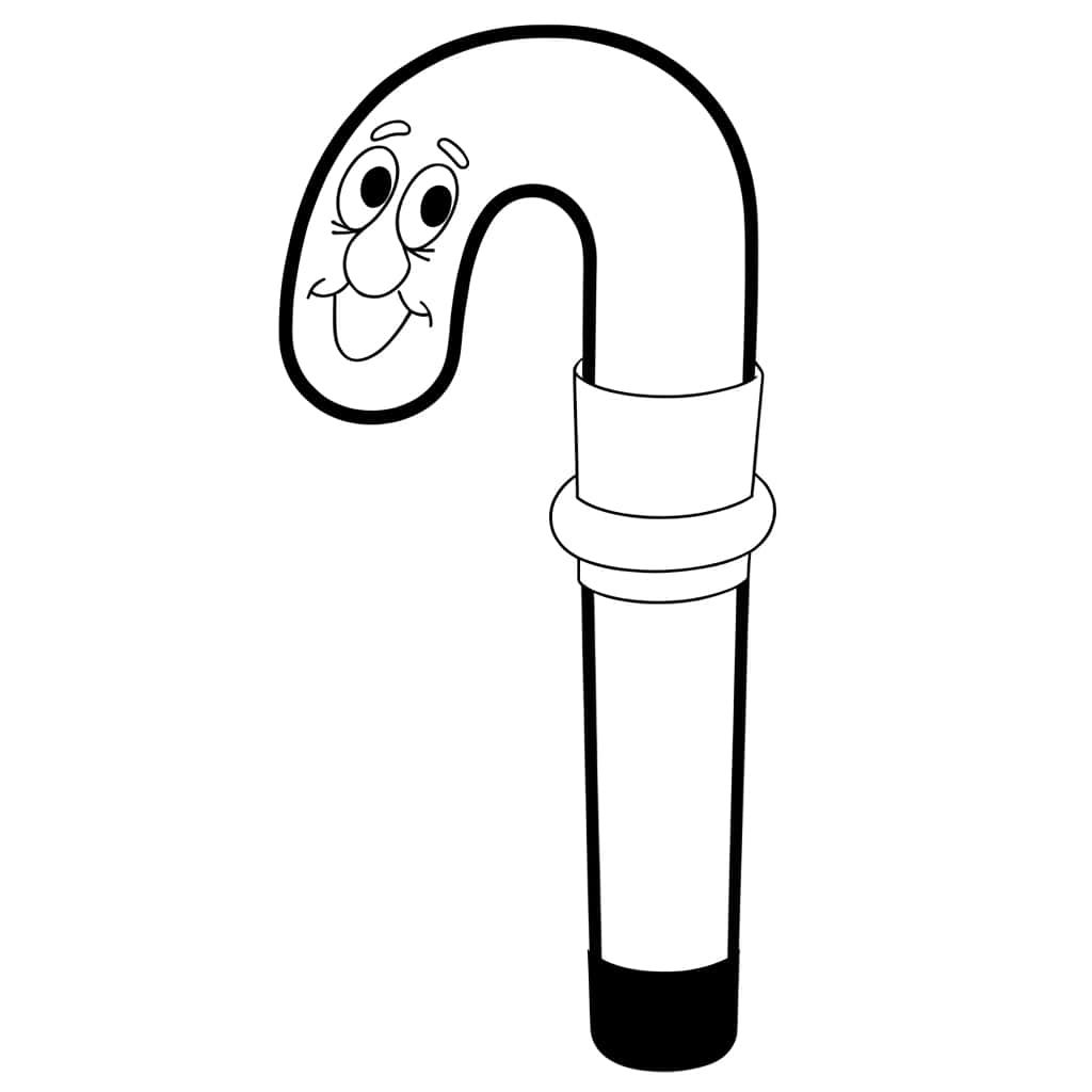 Coloriage Canne souriante à imprimer et colorier