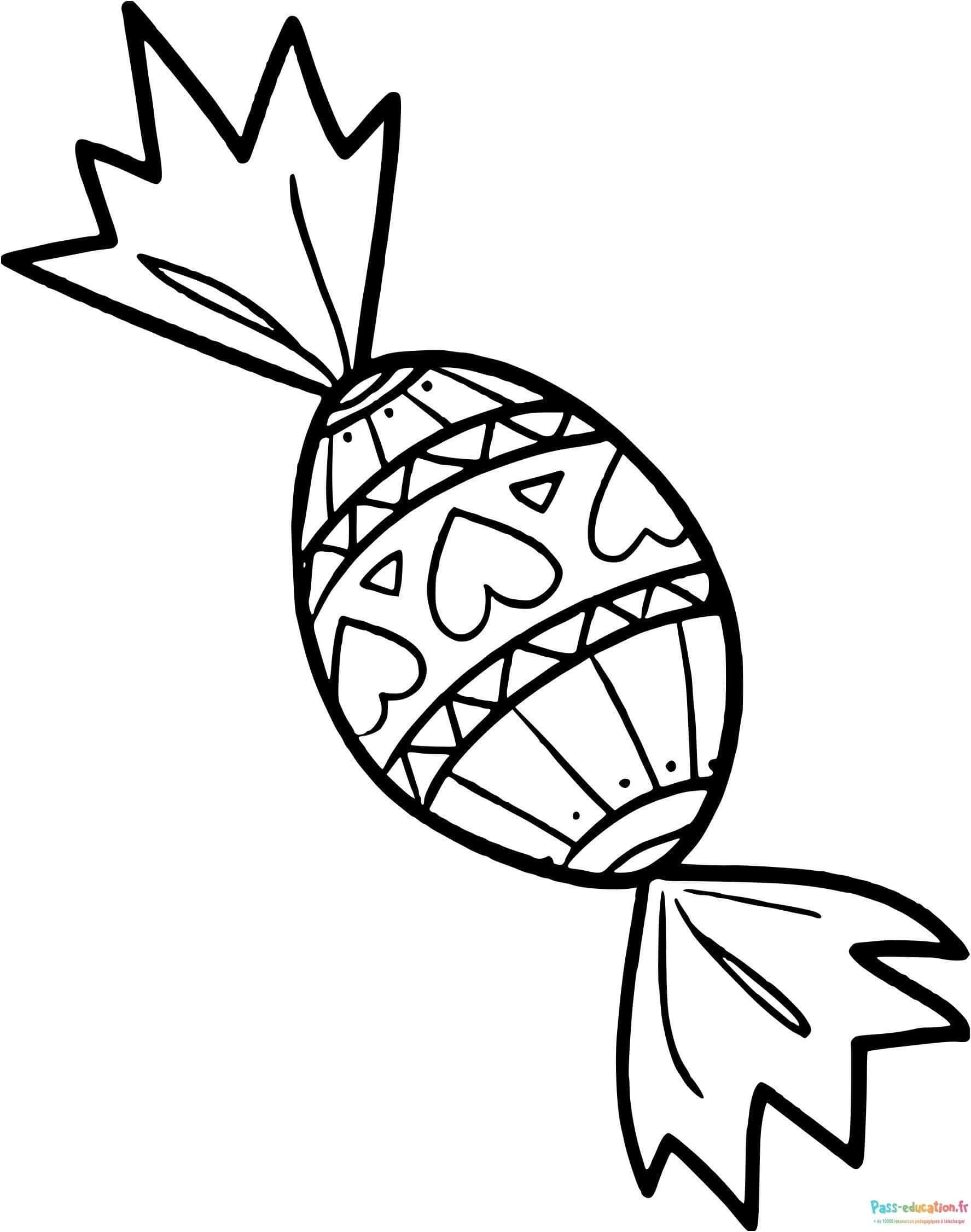 Coloriage Bonbon emballé à imprimer et colorier