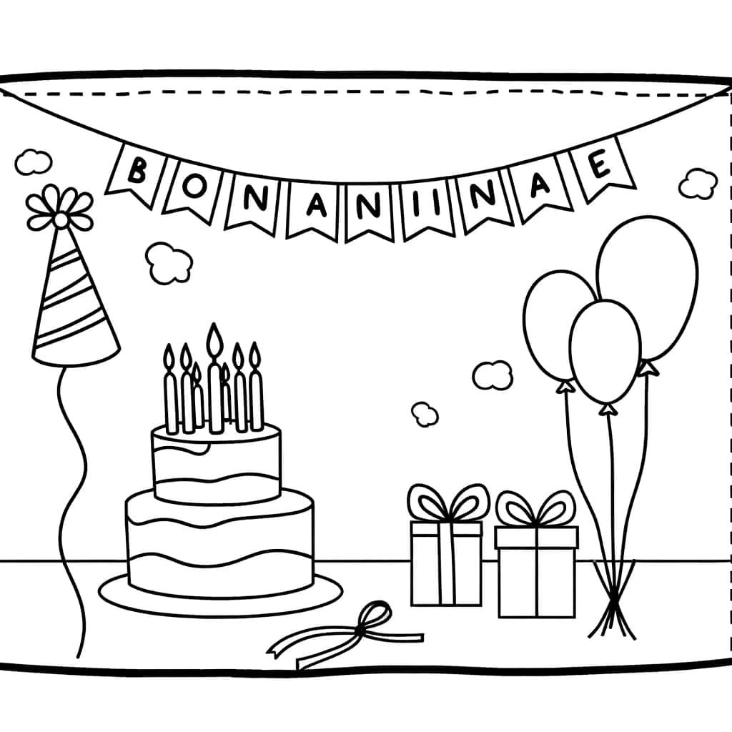 Coloriage Fête d'anniversaire à imprimer et colorier