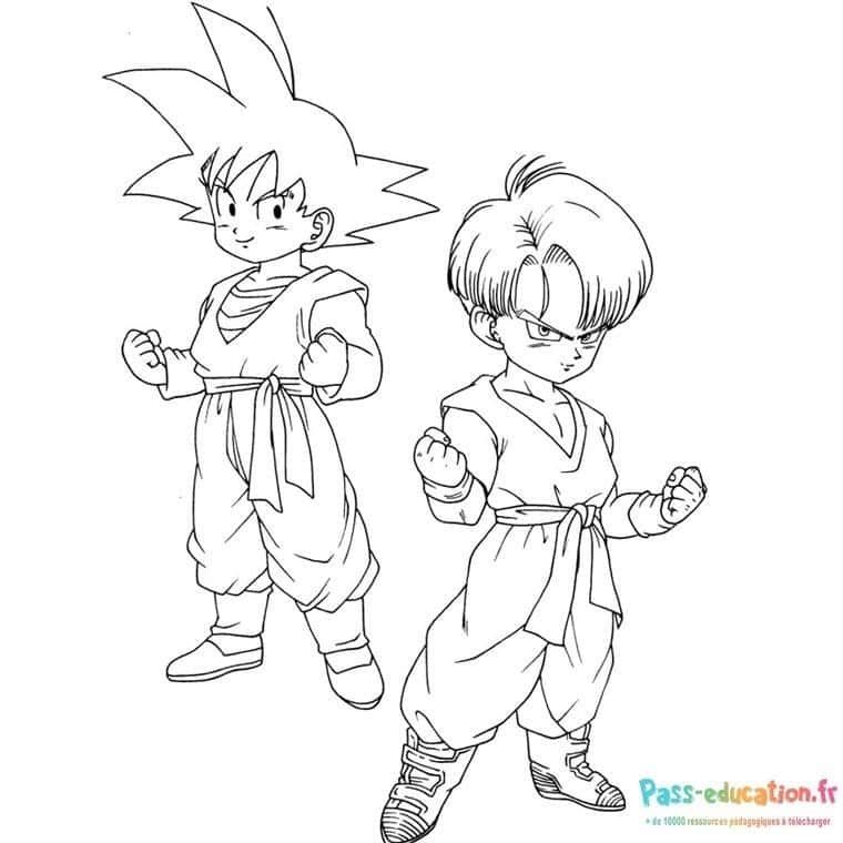 Coloriage Guerriers Dragon Ball Z à imprimer et colorier