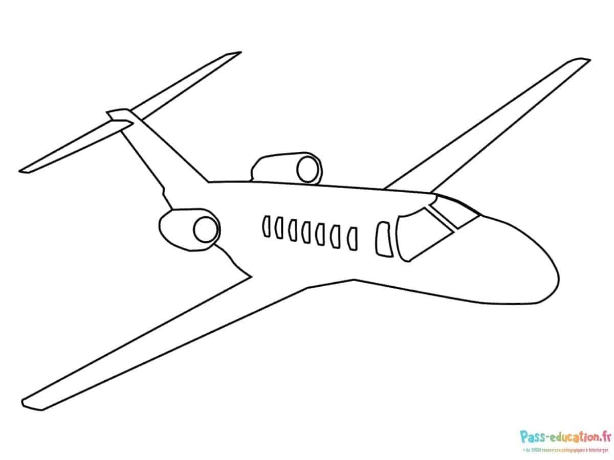 Coloriage Avion à réaction à imprimer et colorier