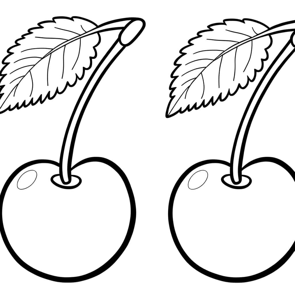 Coloriage Cerises juteuses à imprimer et colorier