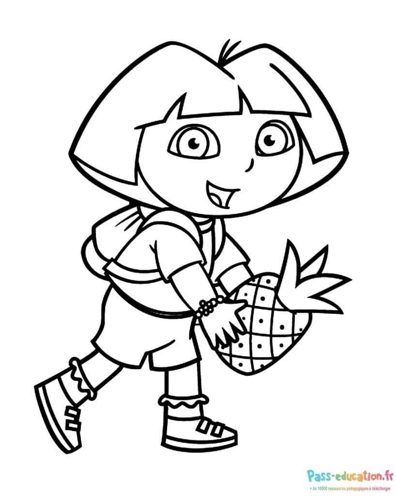 Coloriage Dora aventurière à imprimer et colorier