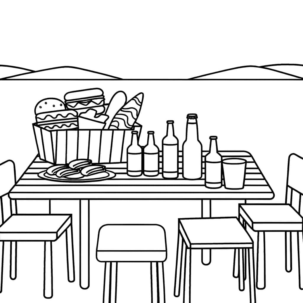 Coloriage Apéro convivial à imprimer et colorier