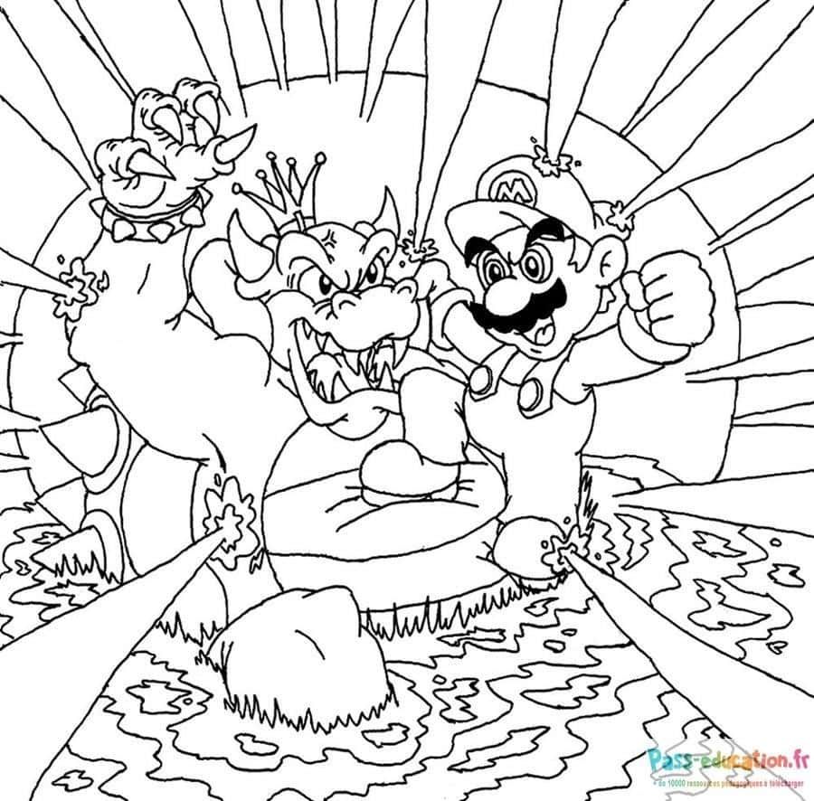 Coloriage Mario, Bowser et Luigi à imprimer et colorier