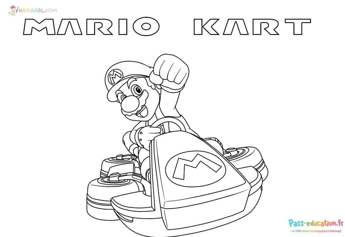 Coloriage Mario Kart à imprimer et colorier