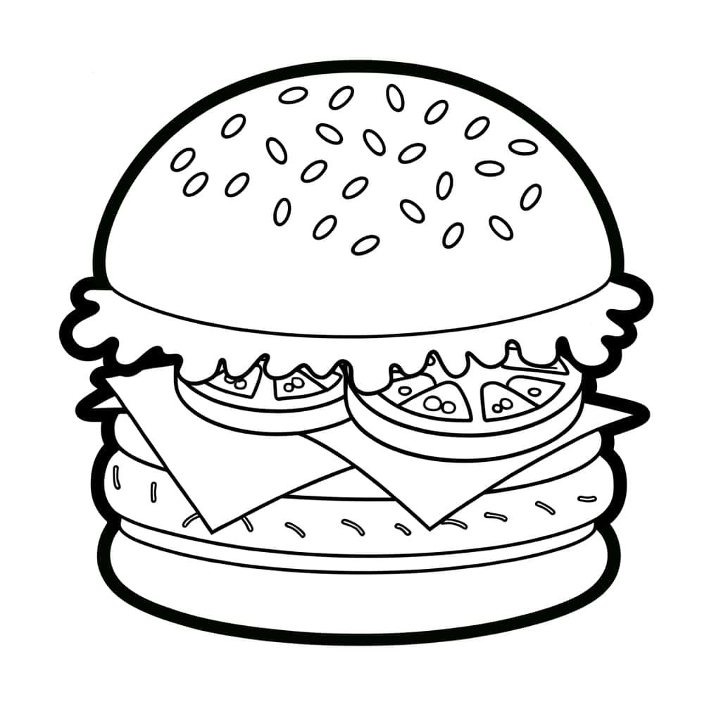 Coloriage Burger à imprimer et colorier