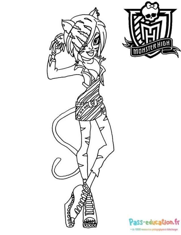 Coloriage Jeune fille féline à imprimer et colorier