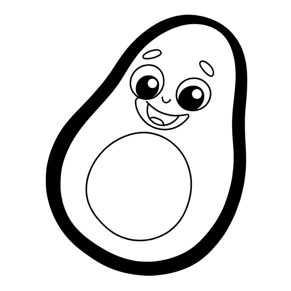 Coloriage Avocat souriant à imprimer et colorier