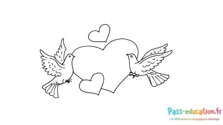 Coloriage Amour et paix à imprimer et colorier