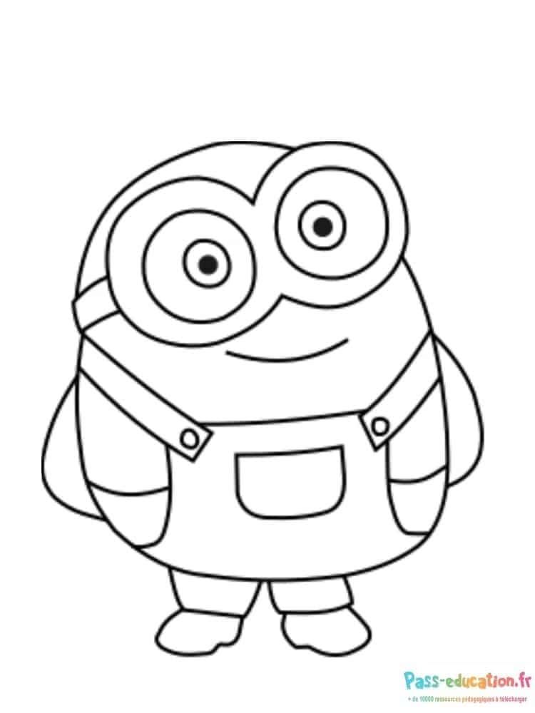 Coloriage Minion souriant à imprimer et colorier