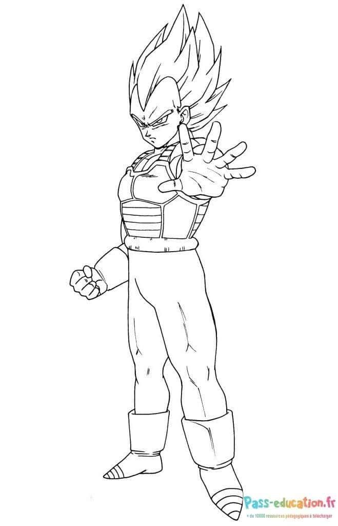 Coloriage Vegeta Super Saiyan à imprimer et colorier