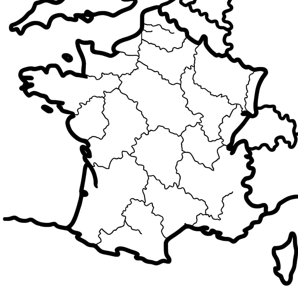 Coloriage Carte de France à imprimer et colorier