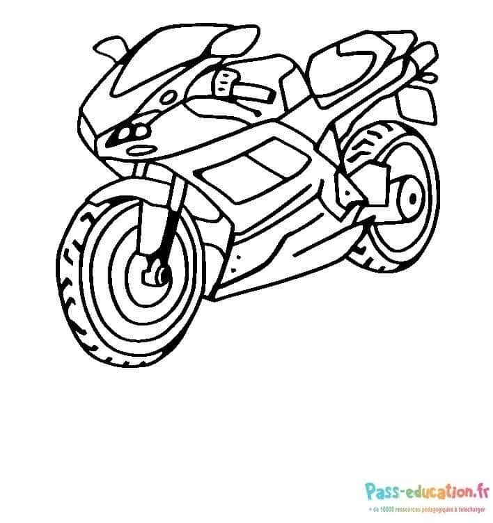 Coloriage Moto sportive à imprimer et colorier