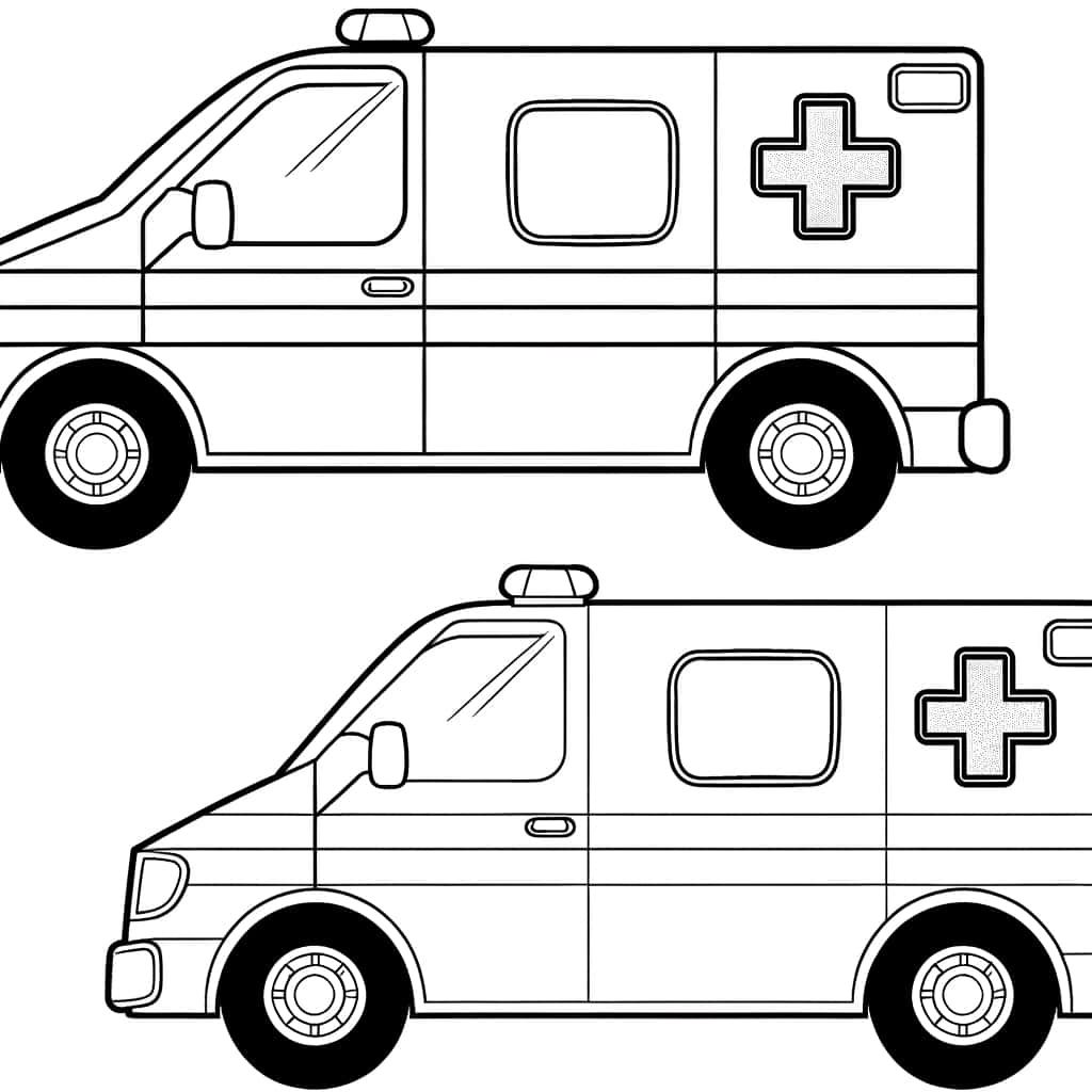 Coloriage Ambulance à imprimer et colorier