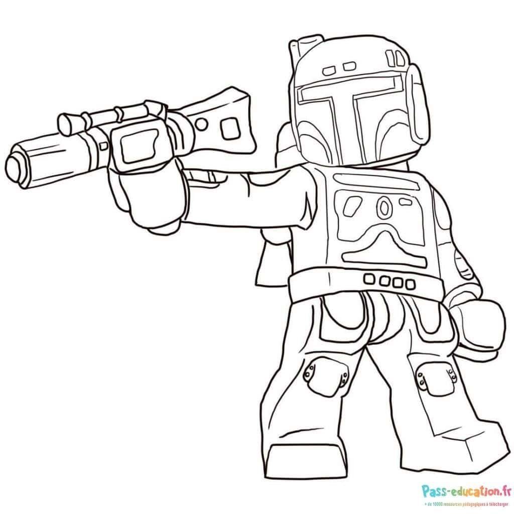 Coloriage Guerrier Lego futuriste à imprimer et colorier