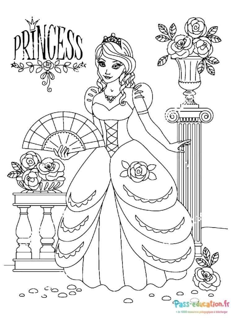 Coloriage Princesse élégante à imprimer et colorier